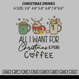 Christmas Drinks Embroidery File 6 sizes