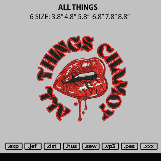 All Things Embroidery File 6 sizes