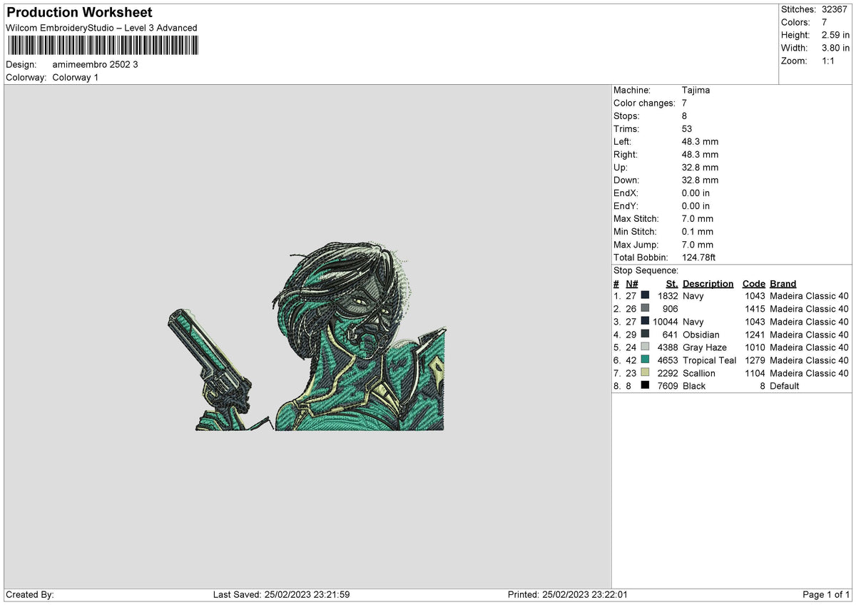 Anime Embro 2502 Embroidery File 6 sizes