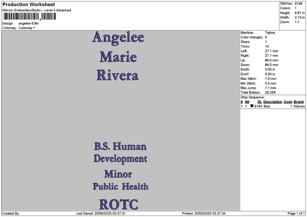 Angeleetext Embroidery File 6 sizes
