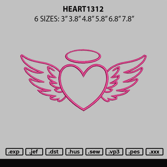 Heart1312 Embroidery File 6 sizes