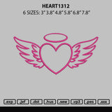 Heart1312 Embroidery File 6 sizes
