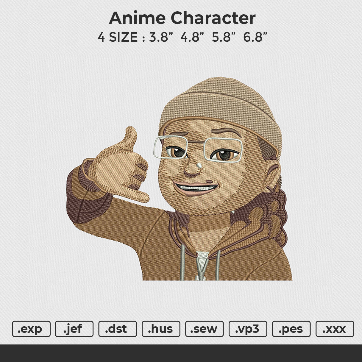 Anime Character Embroidery