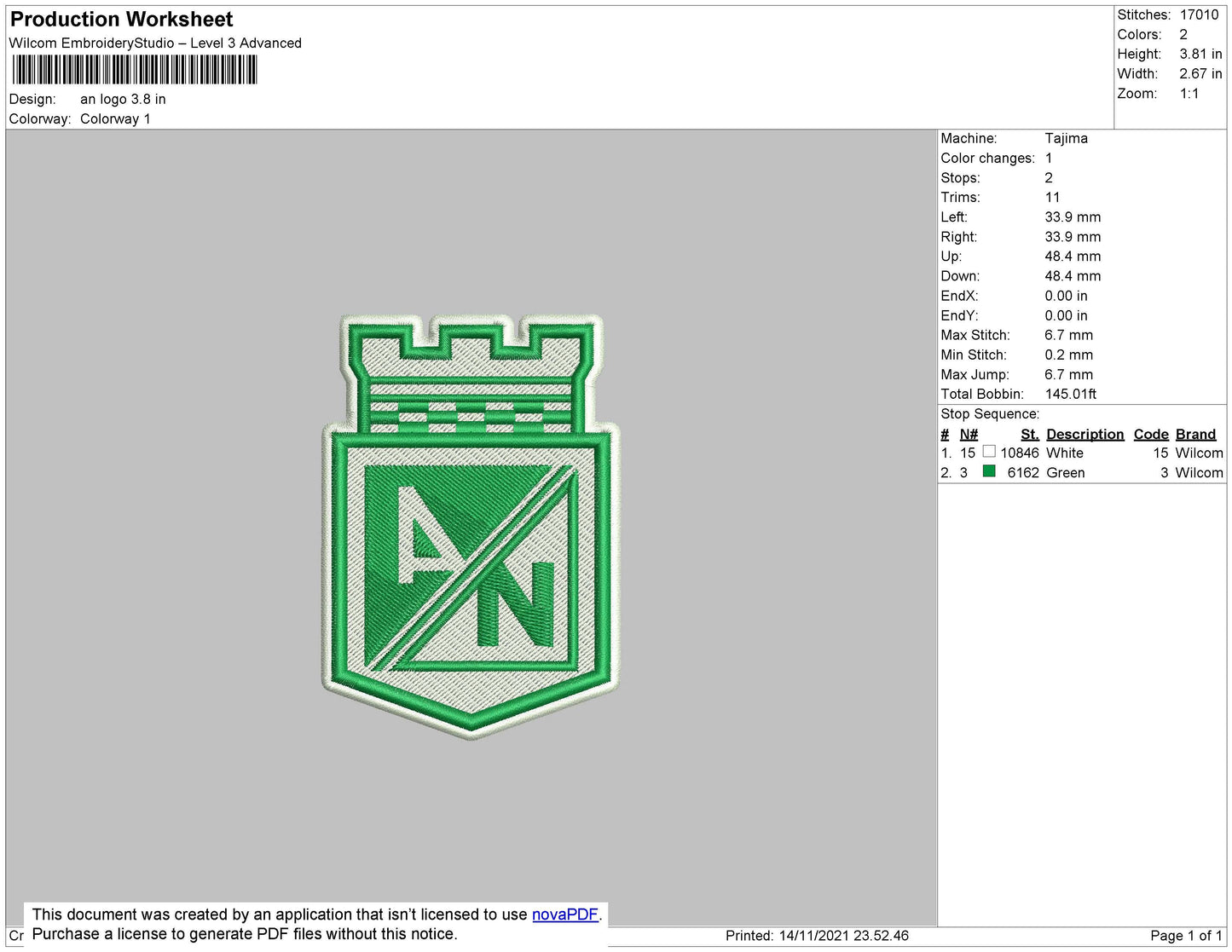 An Logo Embroidery