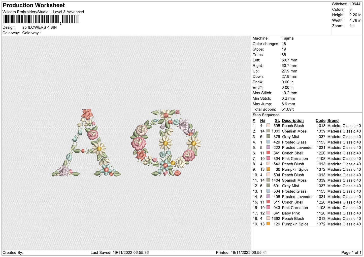 ao flowers Embroidery