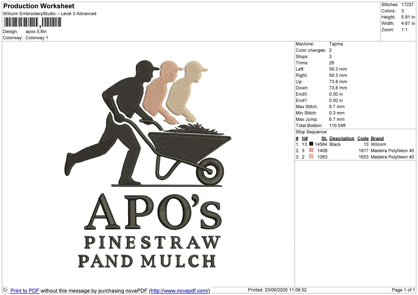 Apos Embroidery File 6 size