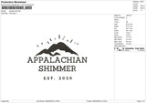 Appalachian Embroidery File 6 sizes
