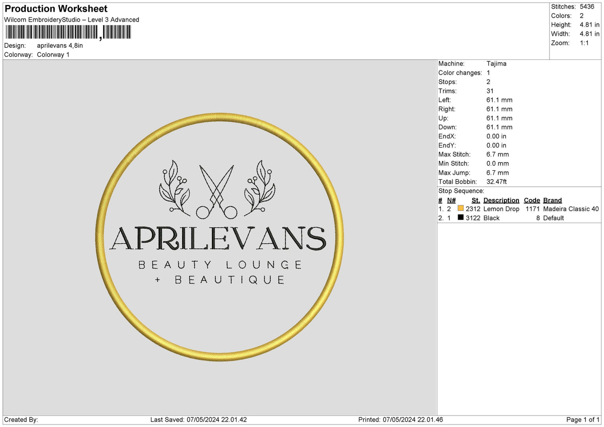 Beautycircle01 Embroidery File 6 sizes