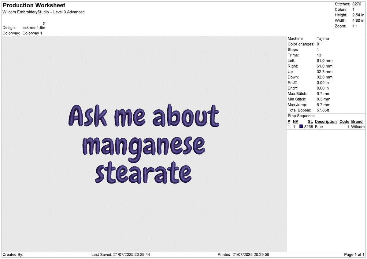 Ask me Embroidery File 6 size