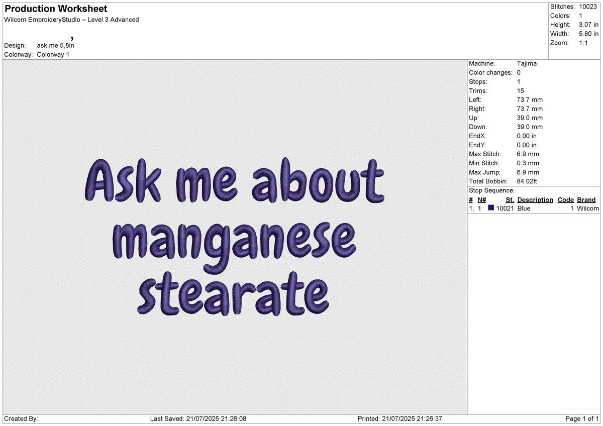 Ask me Embroidery File 6 size