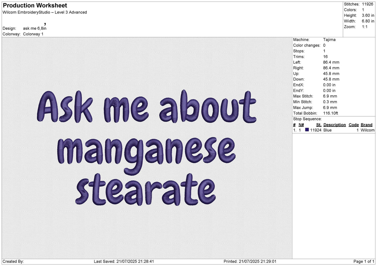 Ask me Embroidery File 6 size