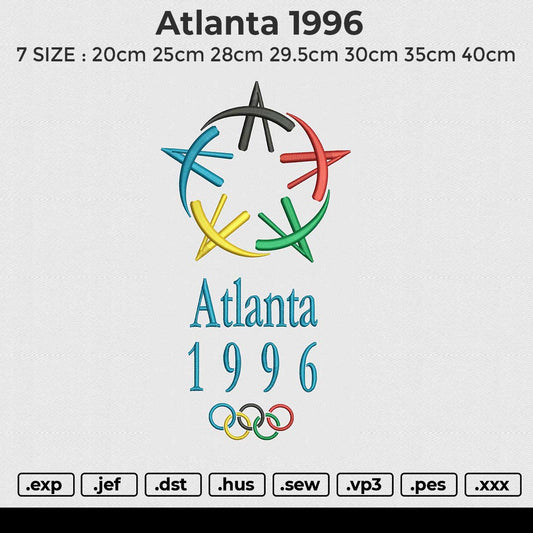Atlanta 1996 Embroidery File 6 size