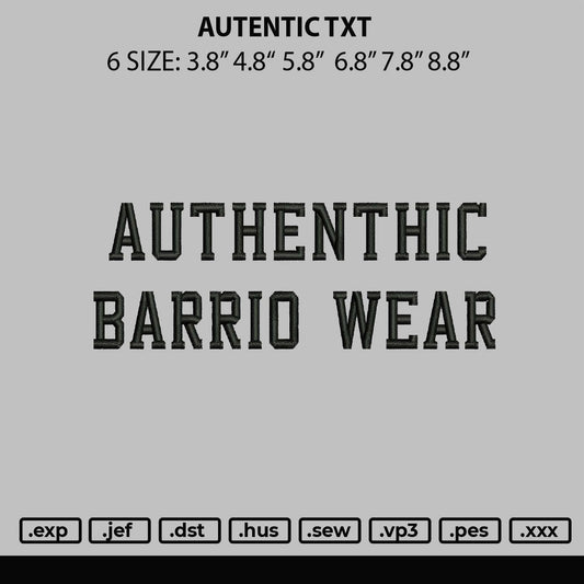 Authentic Txt Embroidery File 6 sizes