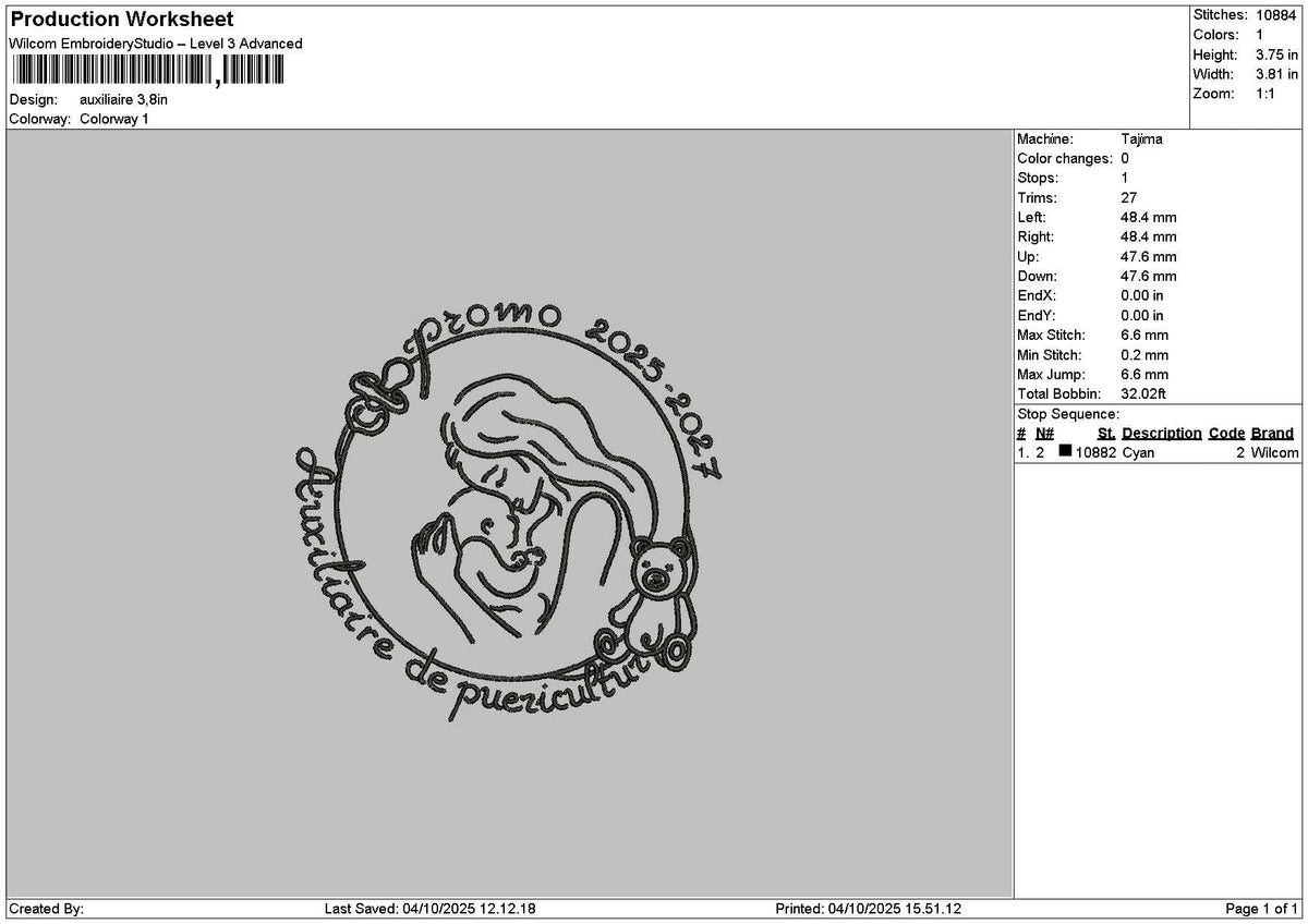 Babymomcircle Embroidery File 6 sizes