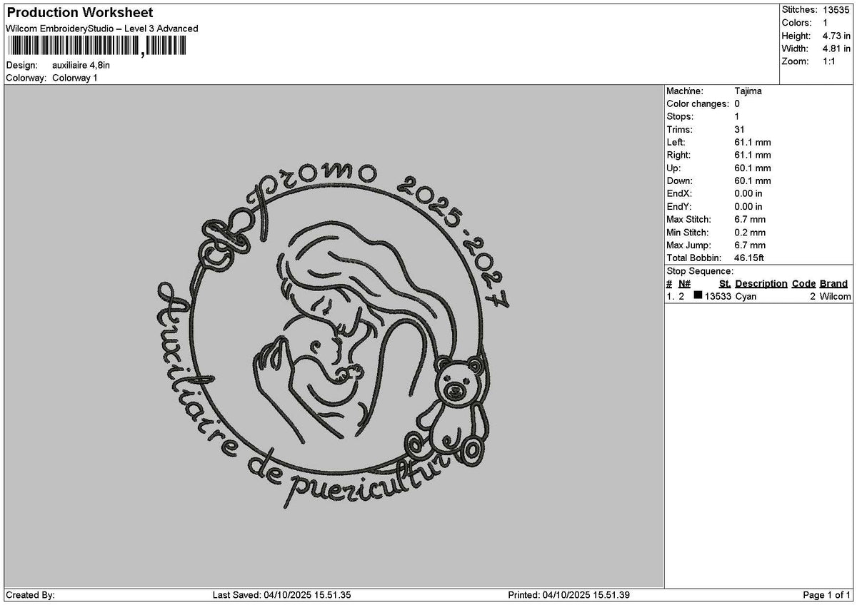Babymomcircle Embroidery File 6 sizes