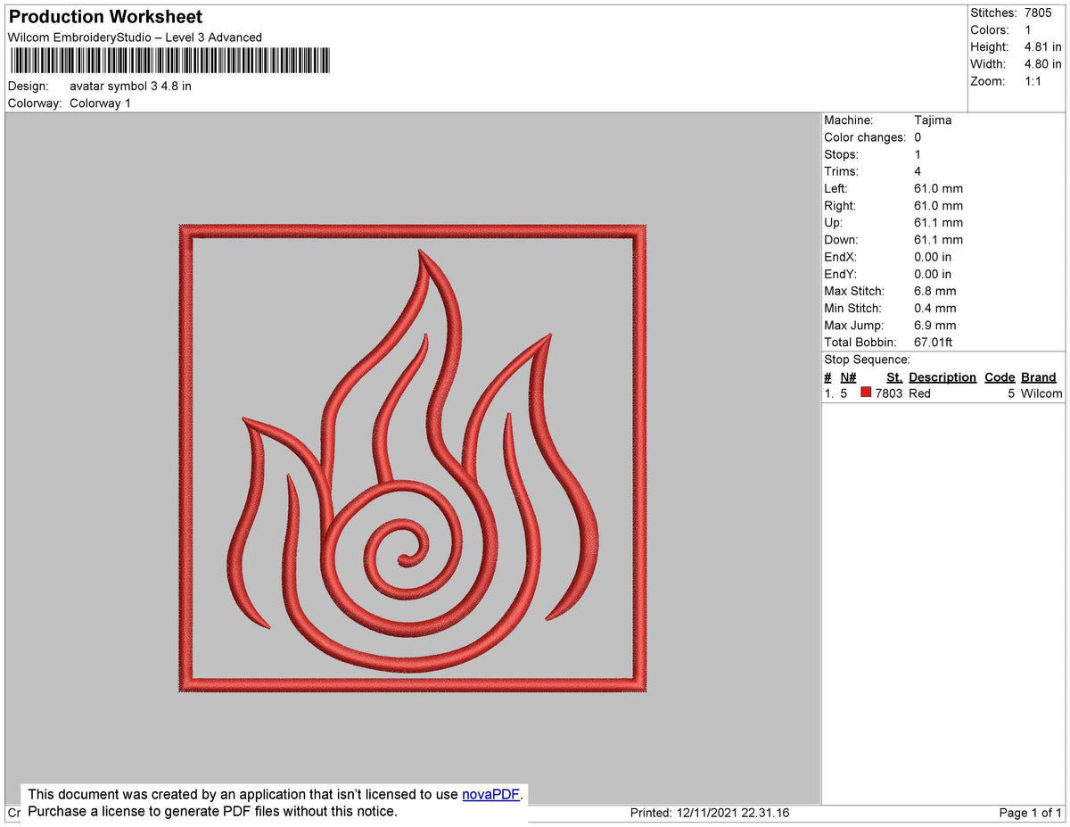 Avatar Symbol 3 Embroidery