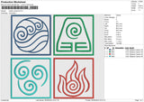 Avatar Symbol Embroidery File 6 size