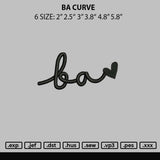 Ba Heart Embroidery File 6 sizes
