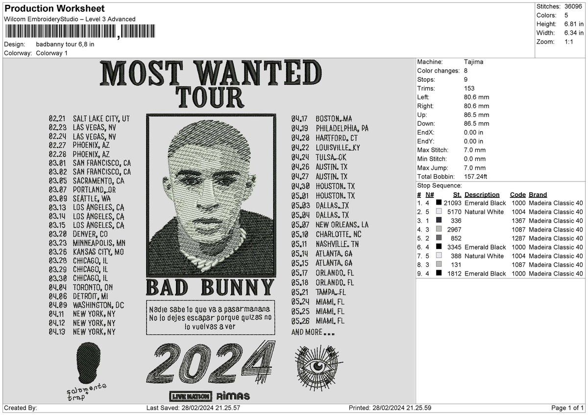 Bunnytour Embroidery File 6 sizes