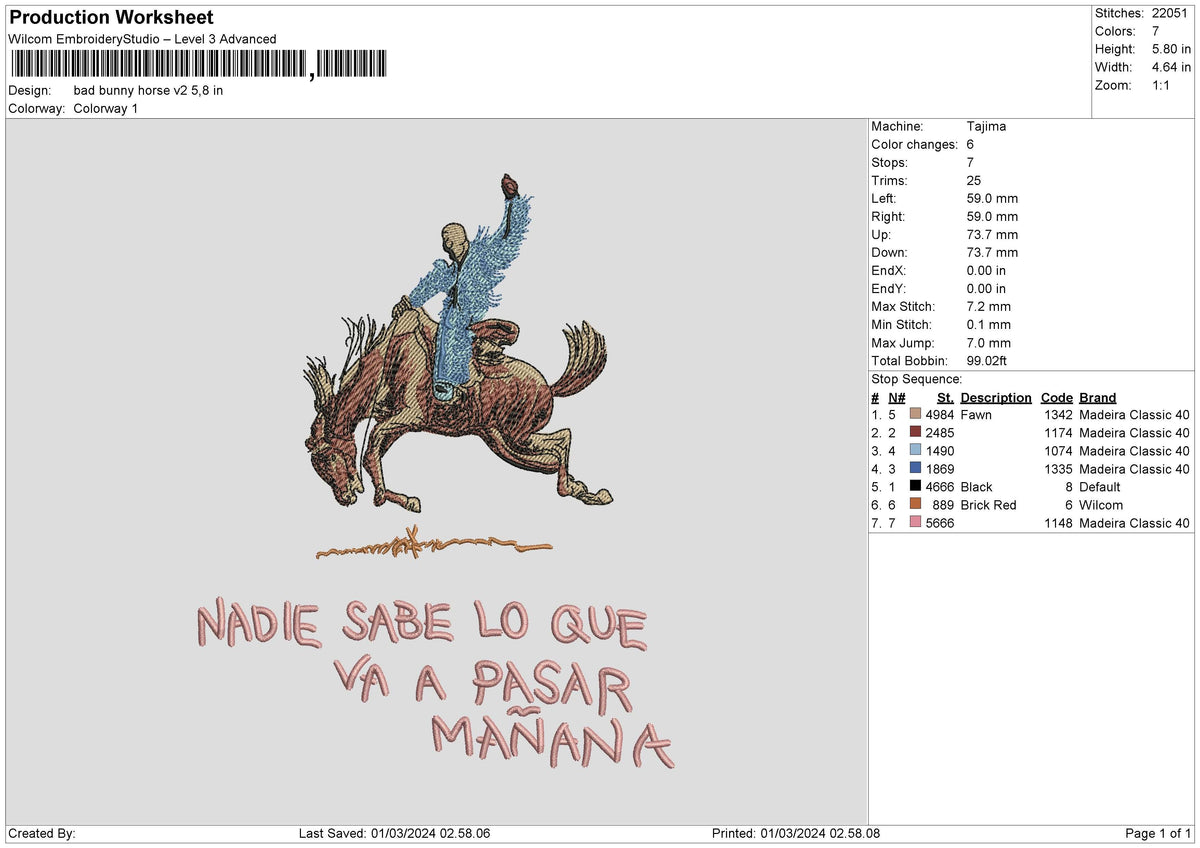 Horse Text V2 Embroidery File 6 sizes