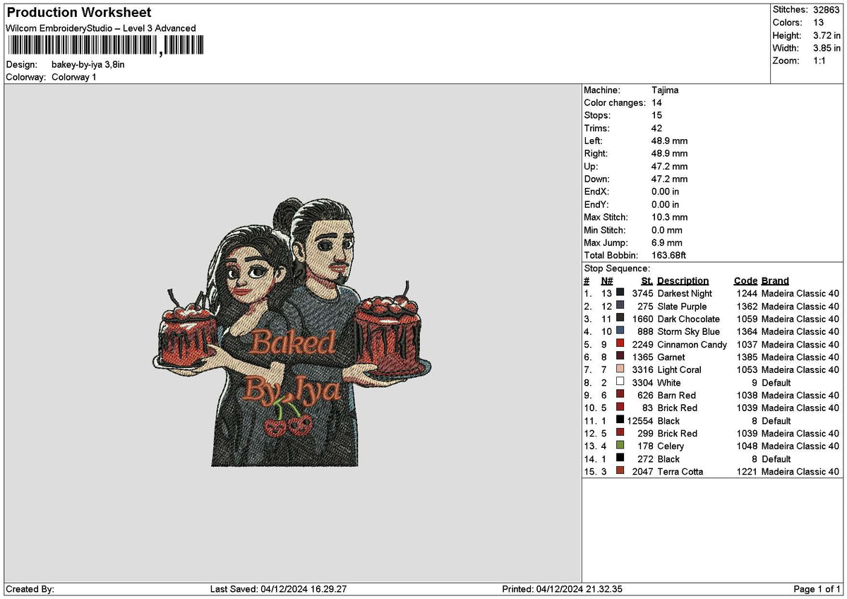 Bakedtext 02 Embroidery File 6 sizes