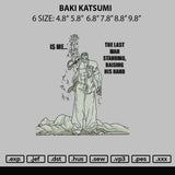 Baki K Embroidery File 6 sizes