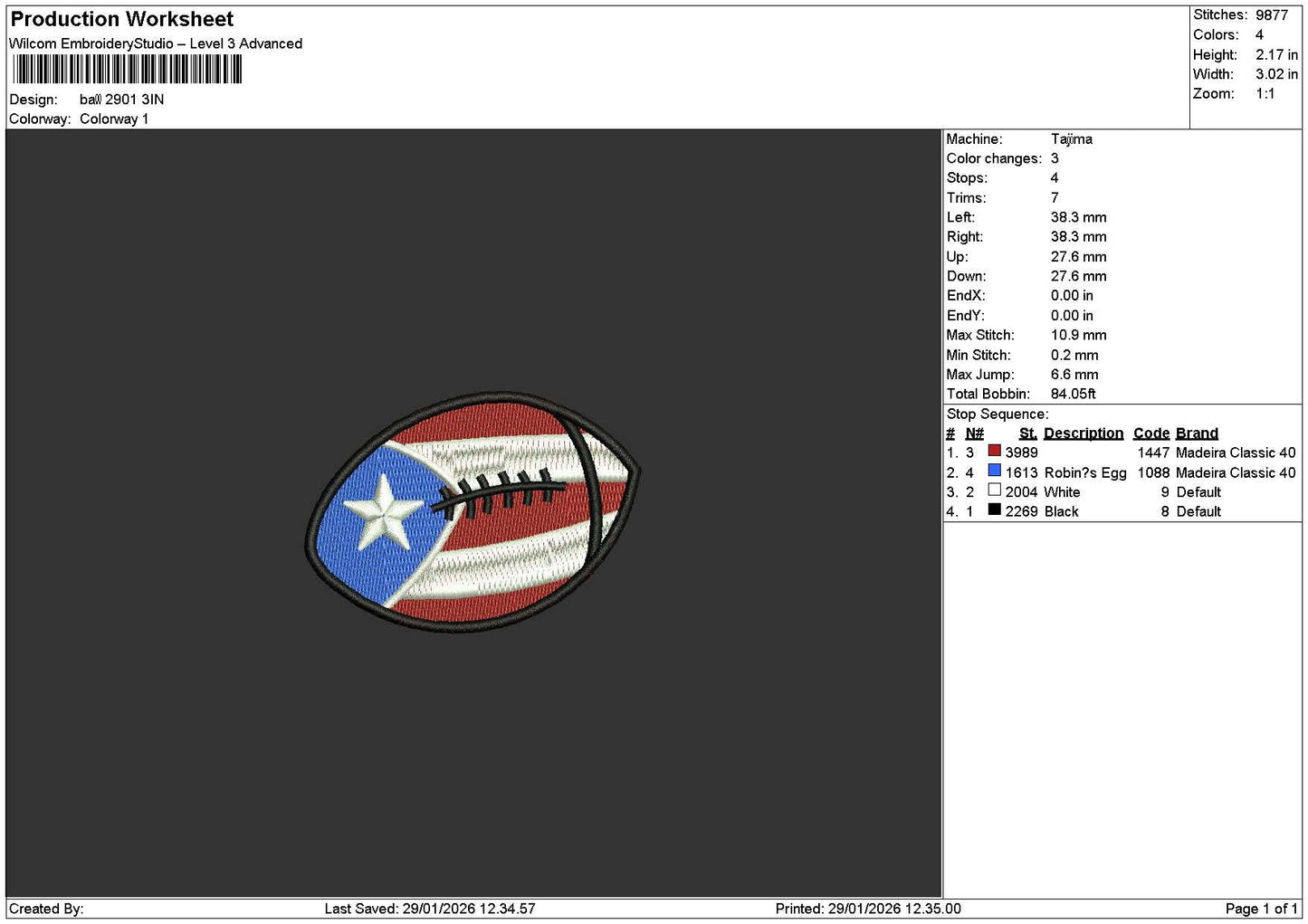 Ball 2901 Embroidery File 6 sizes