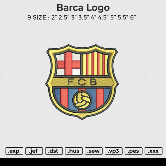 Barca Logo Embroidery File 9 size