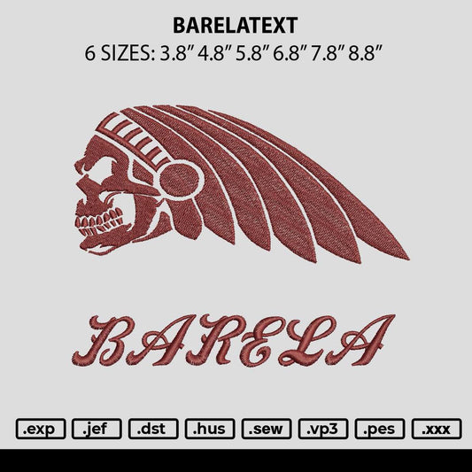 Barelatext Embroidery File 6 sizes