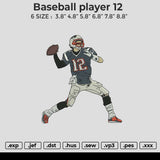 Baseball player 12 Embroidery File 6 size