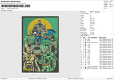 Batman History Embroidery File 6 size
