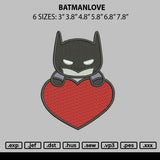 Batmanlove Embroidery File 6 sizes