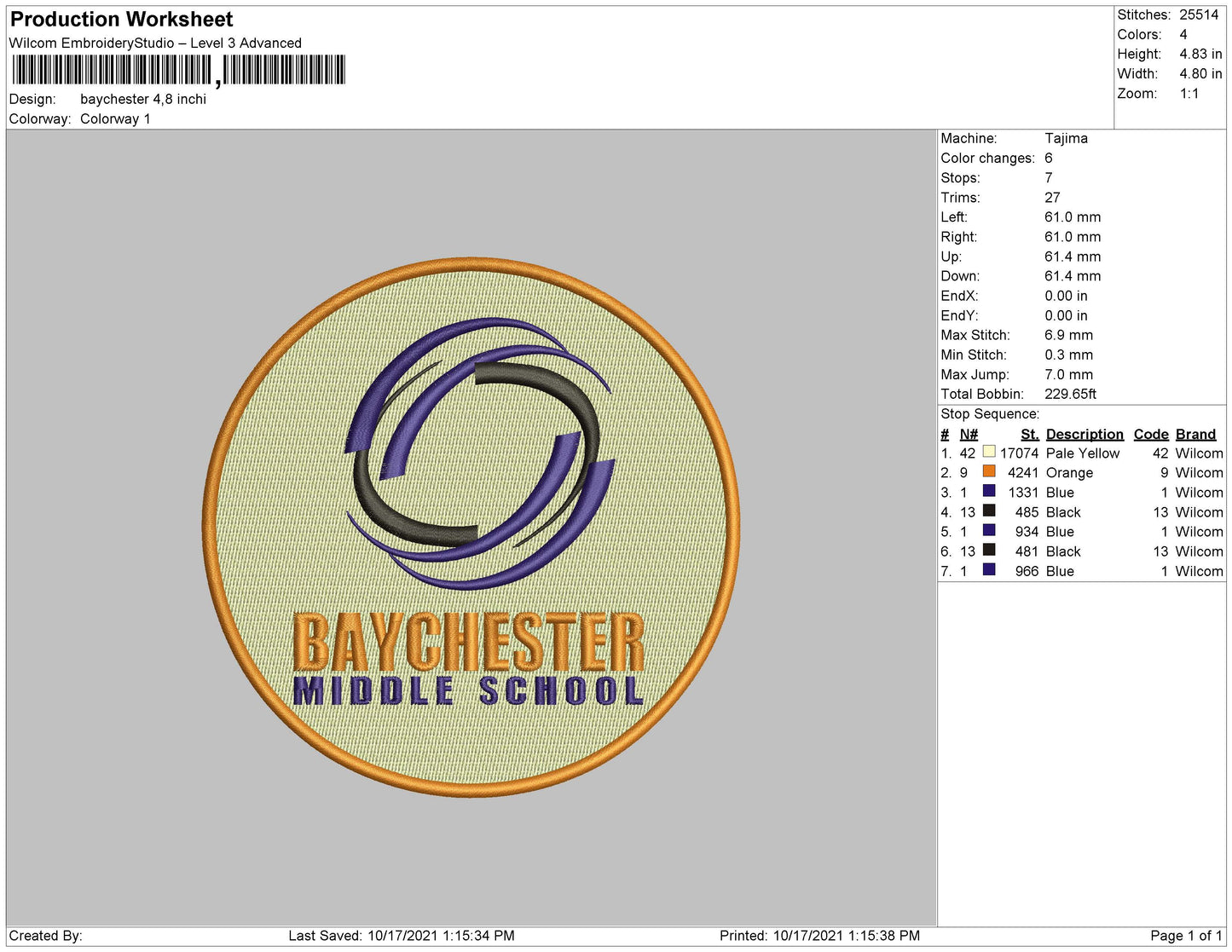 Baychester embroidery
