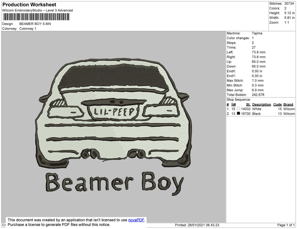 Beamer Boy Embroidery