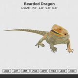 Dearded Dragon Embroidery