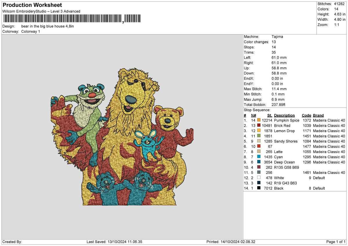 Bears Fam Embroidery File 6 sizes