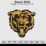 Bears 3525 Embroidery File 6 size