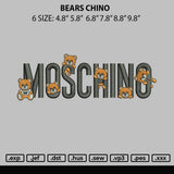 Bears Chino Embroidery File 6 sizes