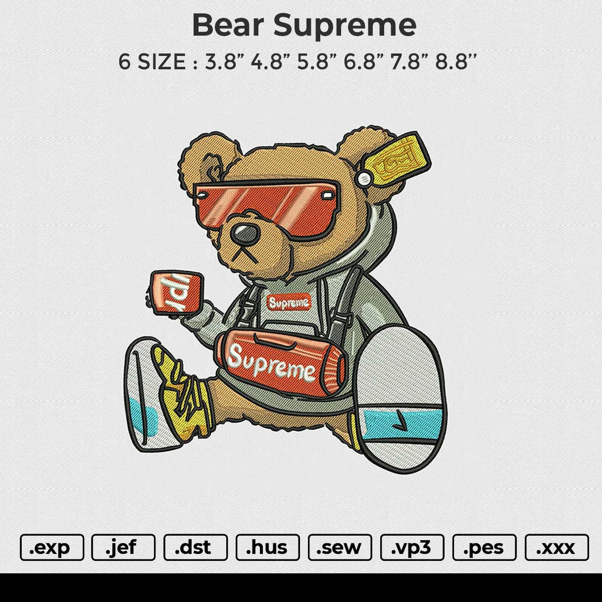 Bear Supreme Embroidery File 6 size