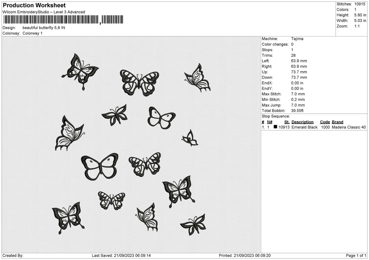 Beautiful Butterfly Embroidery