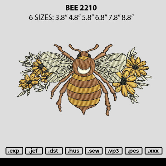 Bee 2210 Embroidery File 6 sizes