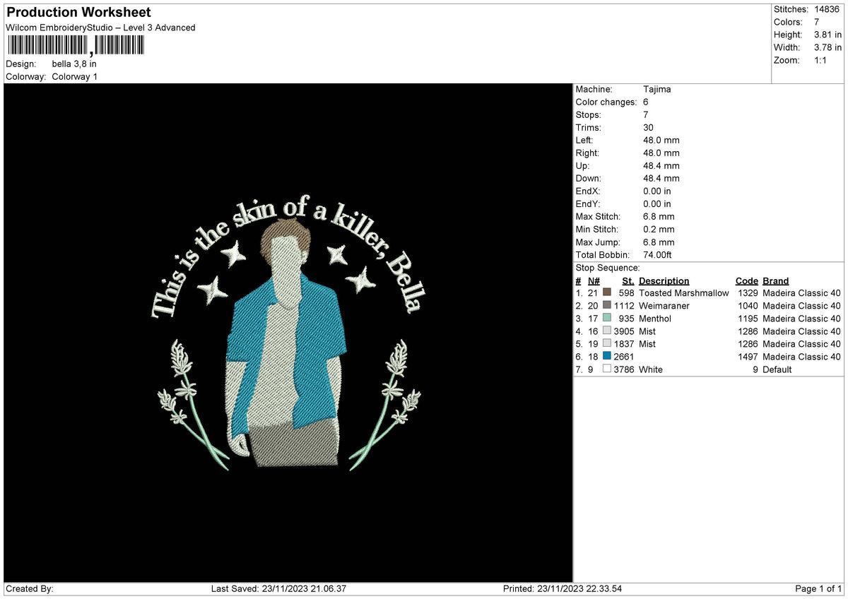 Man Text 2311 Embroidery File 6 sizes