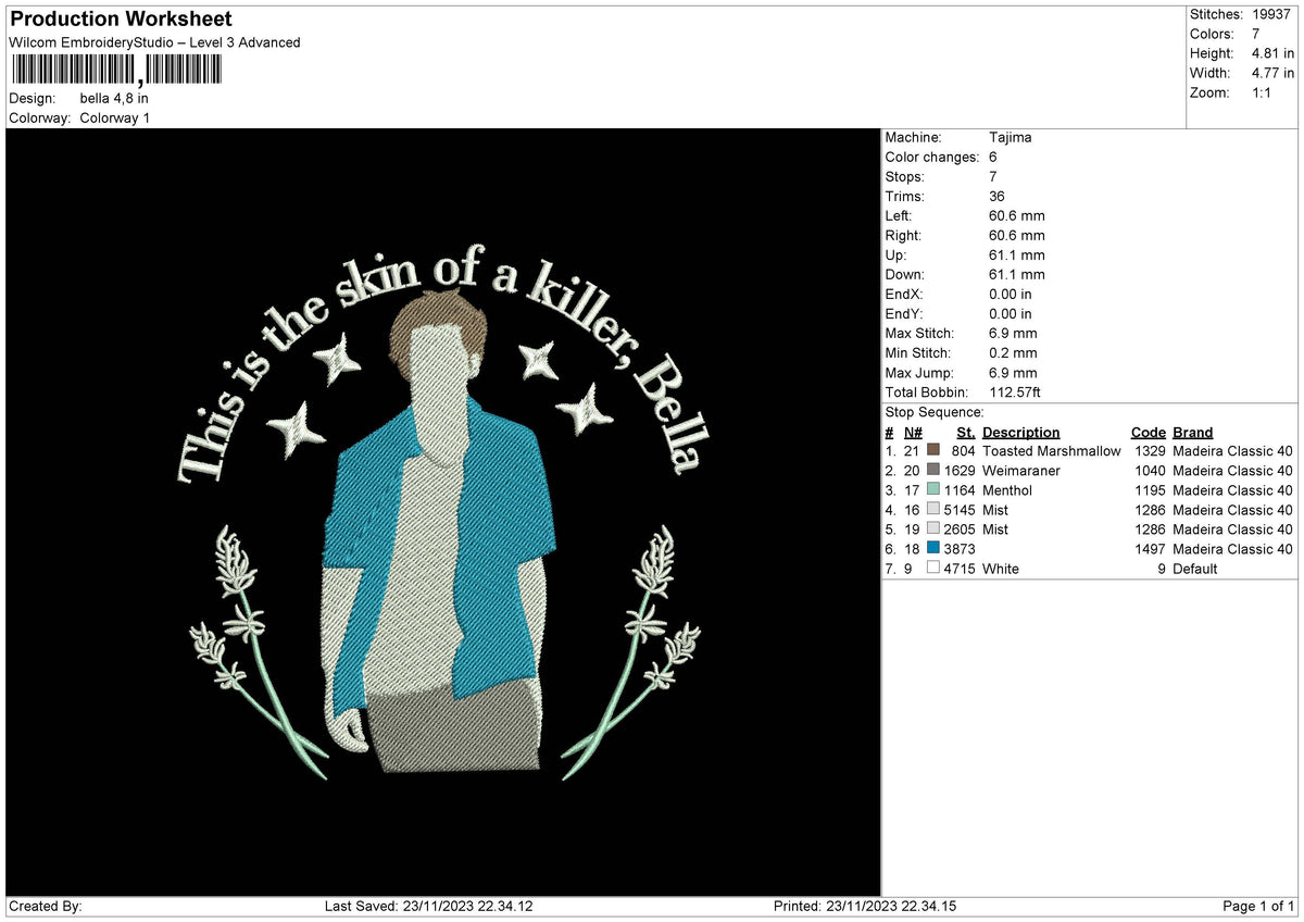 Man Text 2311 Embroidery File 6 sizes