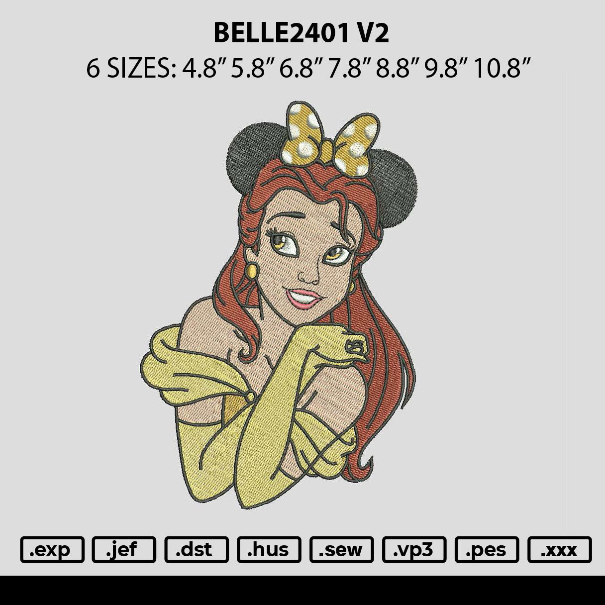 Belle2401 V2 Embroidery File 6 sizes