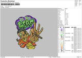 Leaf Txt Embroidery File 6 sizes