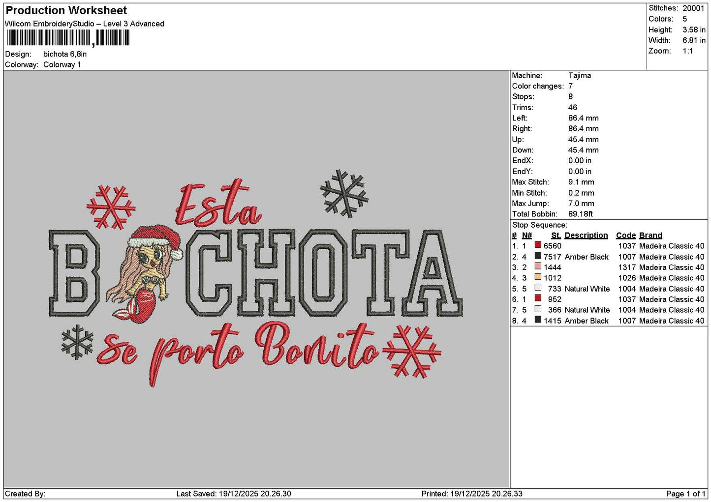 Bichotatext 1912 Embroidery File 6 sizes