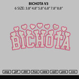 Bichota V3 Embroidery File 6 sizes