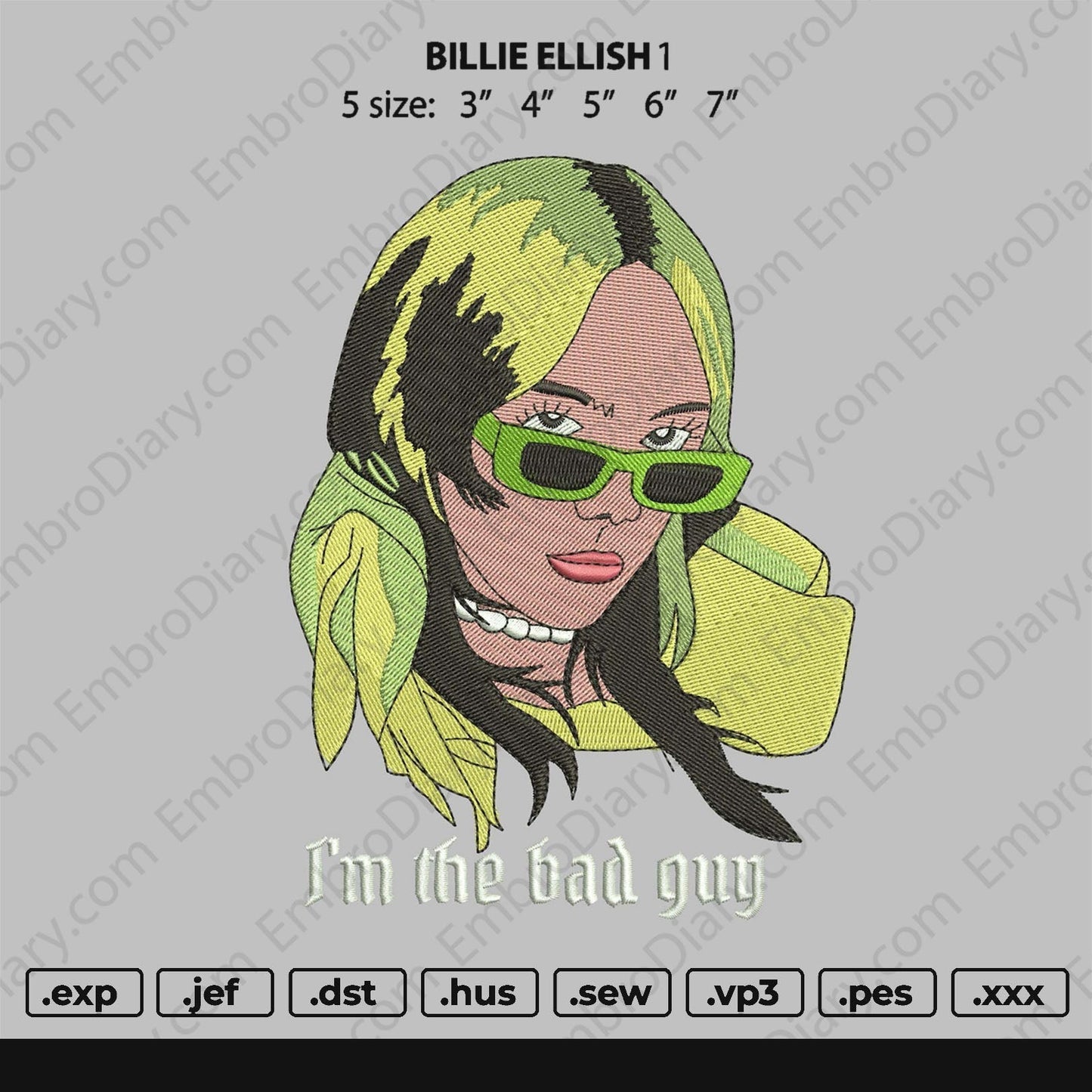 Billie Eilish 1 Embroidery