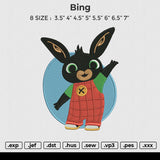 Bing Embroidery File 6 size