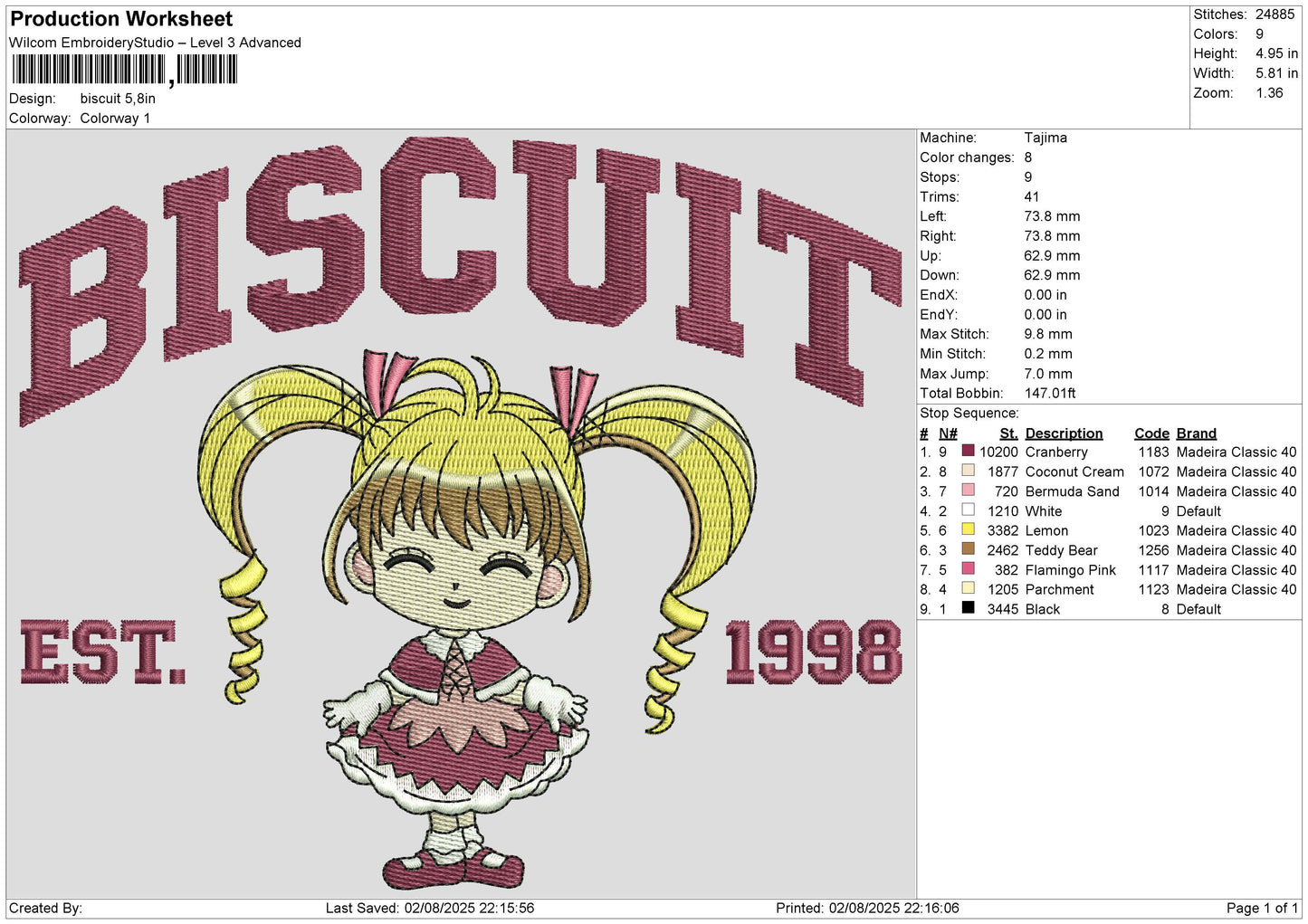 Biscuit Embroidery File 6 size